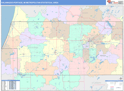 Kalamazoo-Portage Metro Area Digital Map Color Cast Style